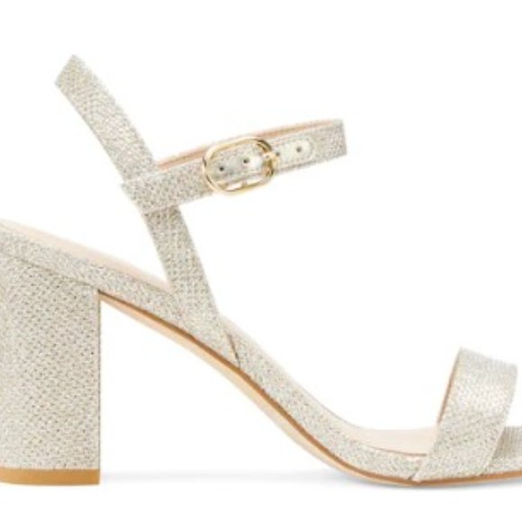 Stuart Weitzman Dancer 75 Block Heel Sandal in Night Stars  Brand New Stuart Weitzman DANCER 75 BLOCK SANDAL: Sparkle Noir